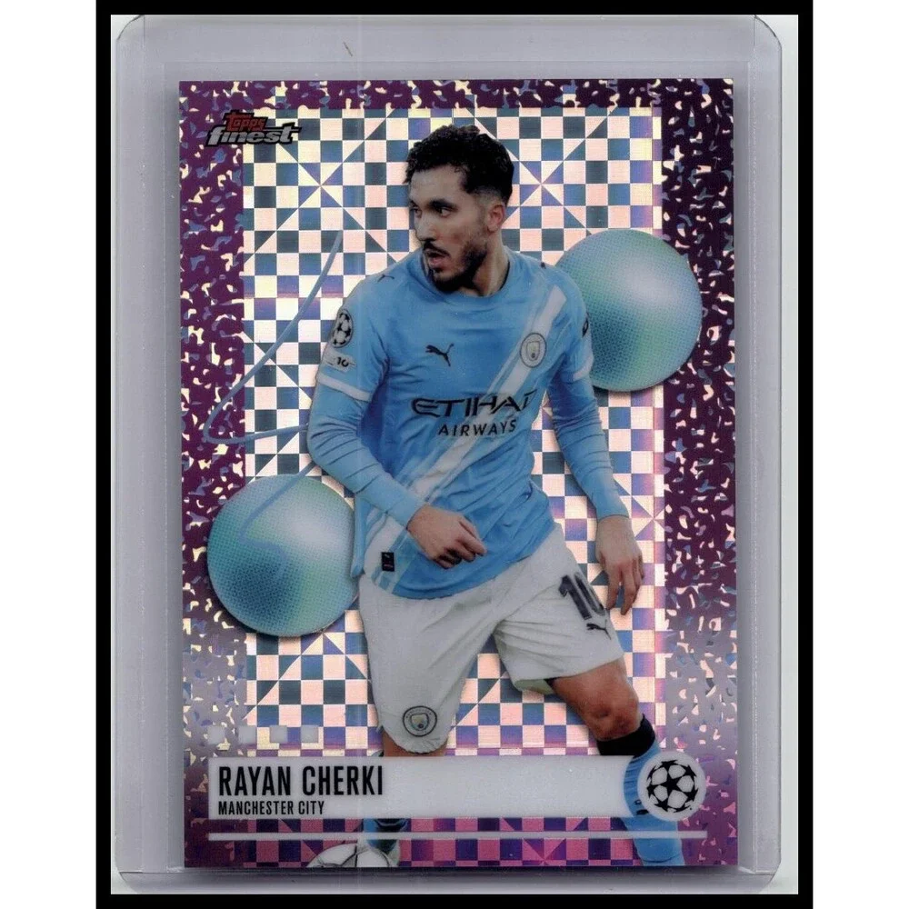 2025-26 Finest UEFA Rayan Cherki Purple Checkerboard Refractor #/99 Man City